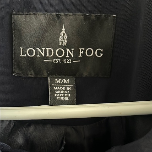 London Fog Blue Trench Coat with Structured Collar - Picture 2 of 7